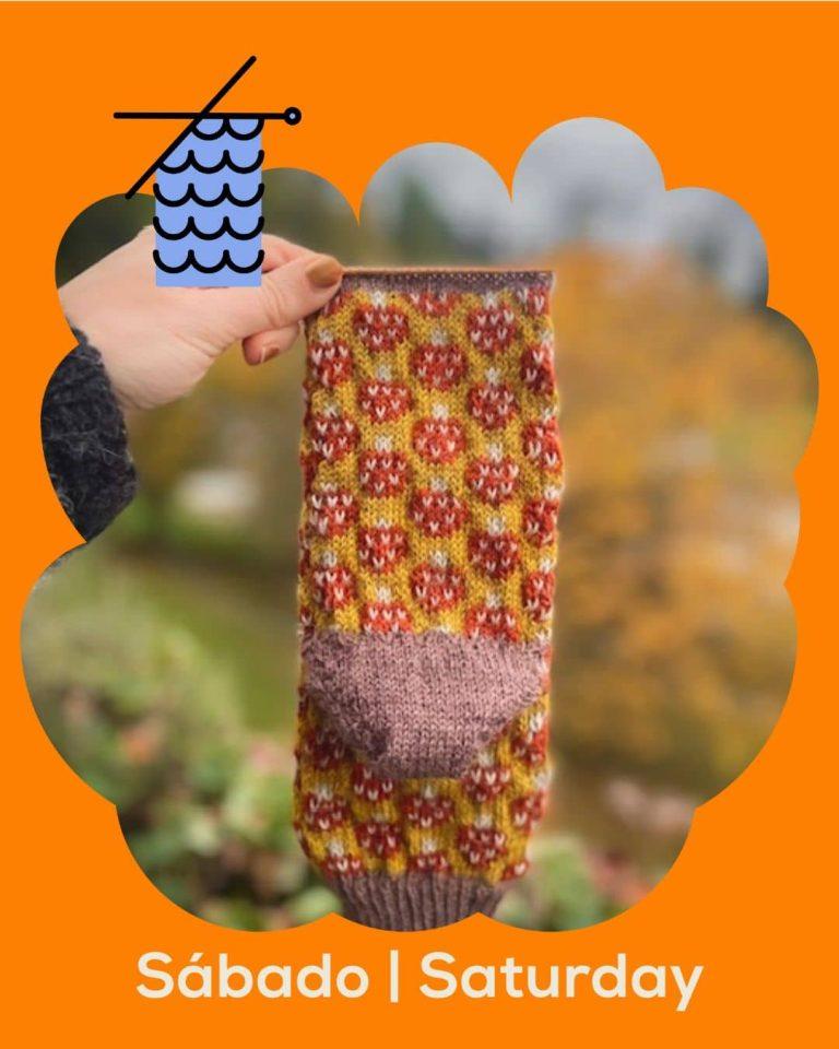 Stone Knits | Magicial Mycelium Colourwork Socks Workshop. An Introduction to Colourwork Sock Knitting