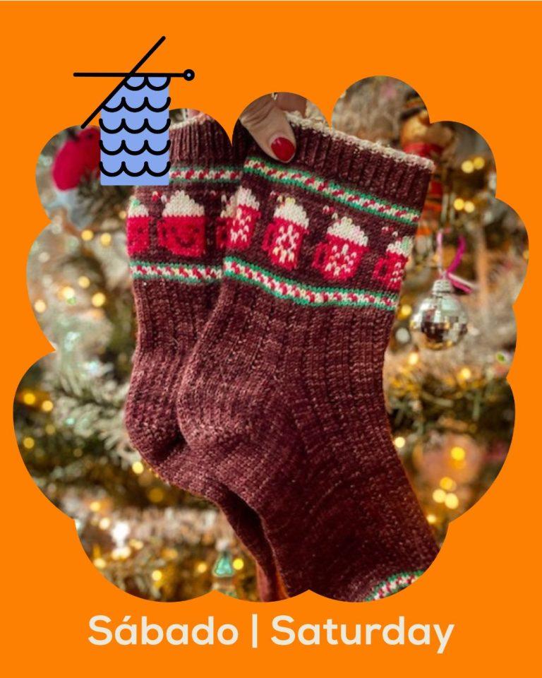 Stone Knits | Christmas ‘Cup of Hot Cocoa Socks’ Colourwork Socks Workshop. An Introduction to Colourwork Sock Knitting